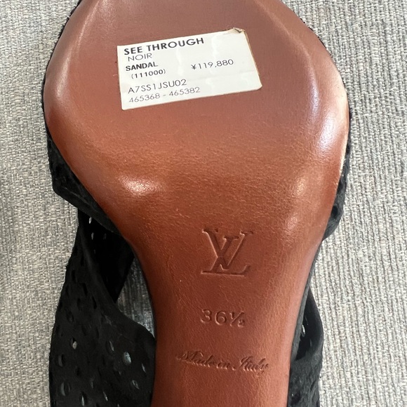 LOUIS VUITTON SUEDE PERFORATED SLING BACK SANDALS - Picture 11 of 13